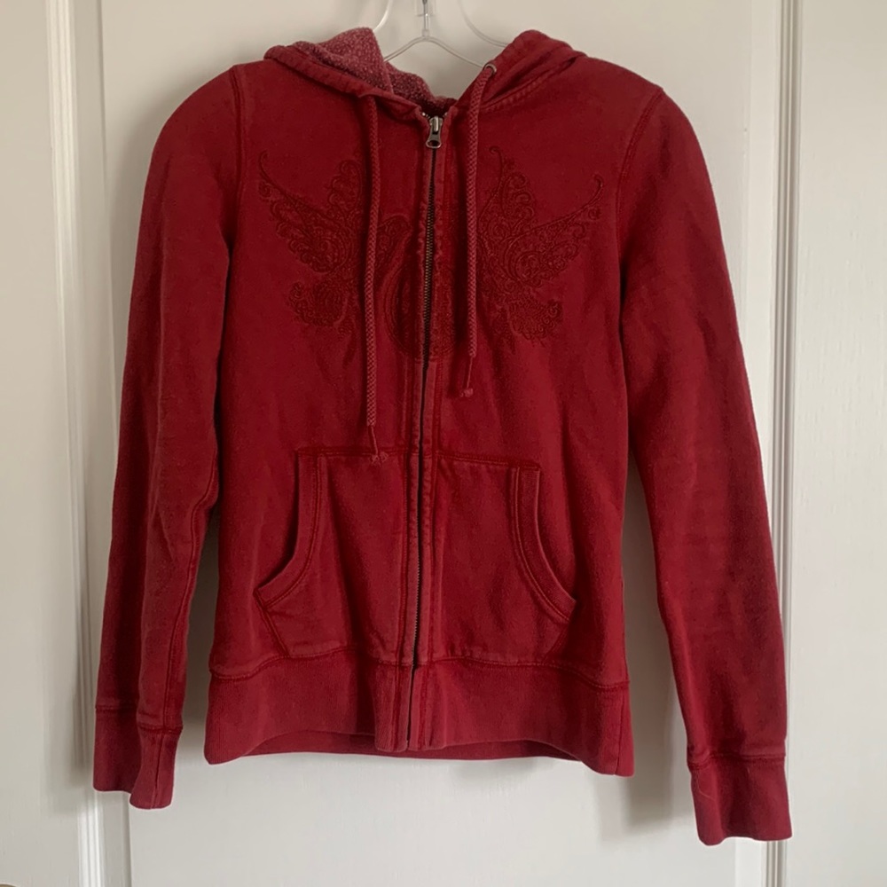 Lucky Brand full zip embroidered hoody S